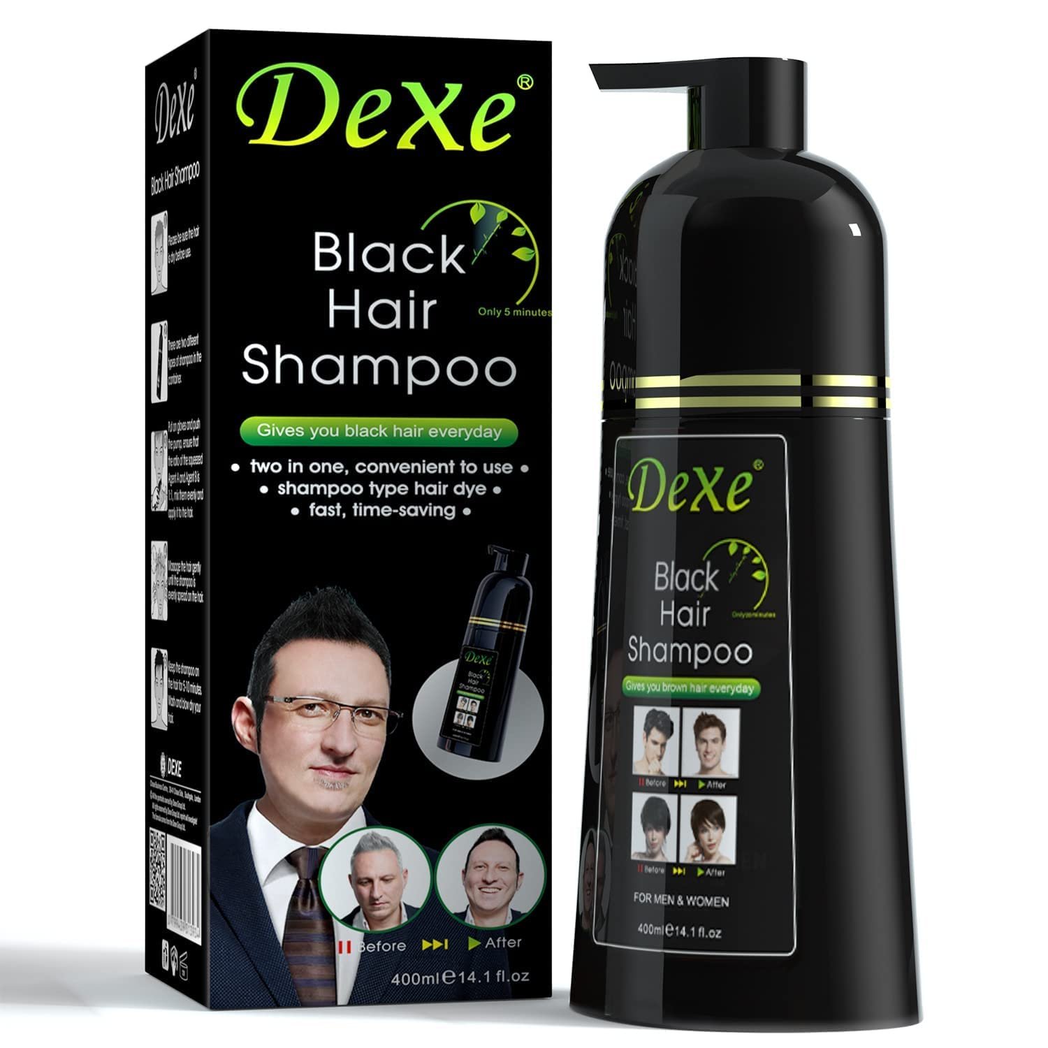 Dexe Black Hair Shampoo 400ml - Image 2